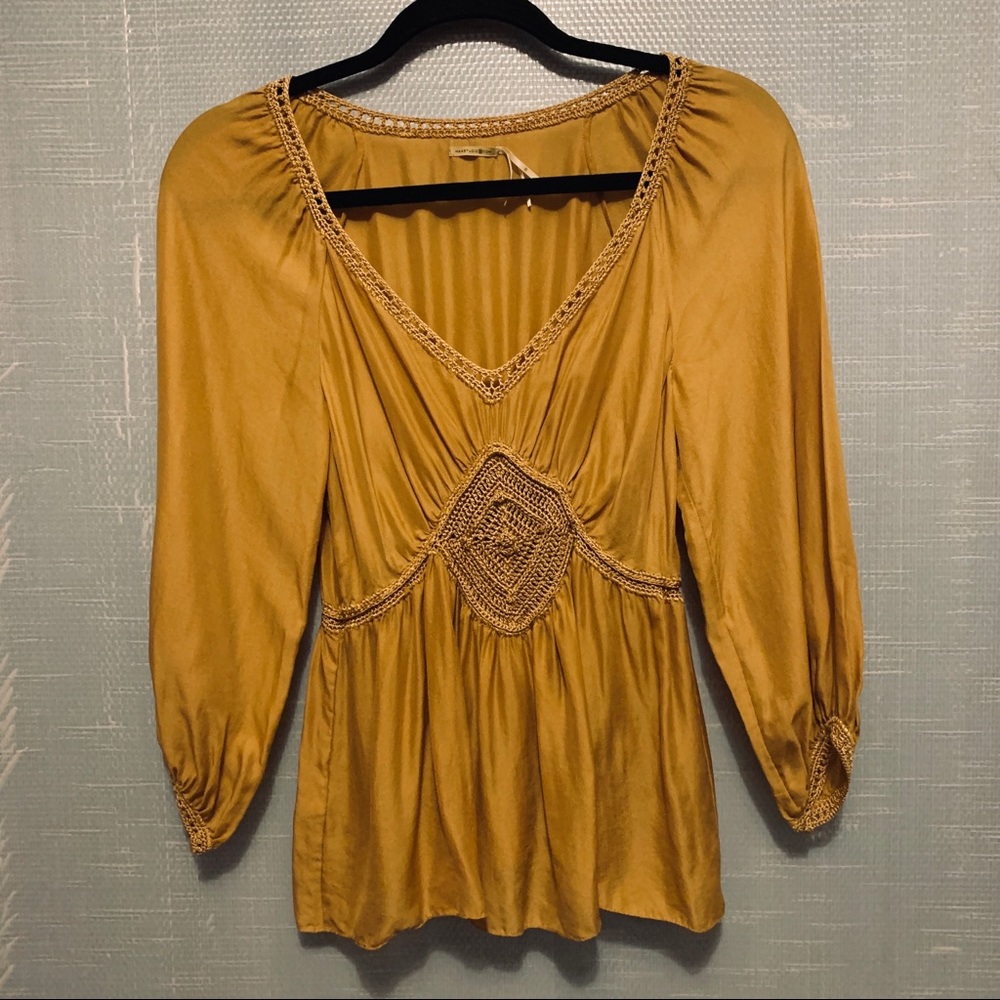 Maxstudio.com silk embroidered blouse